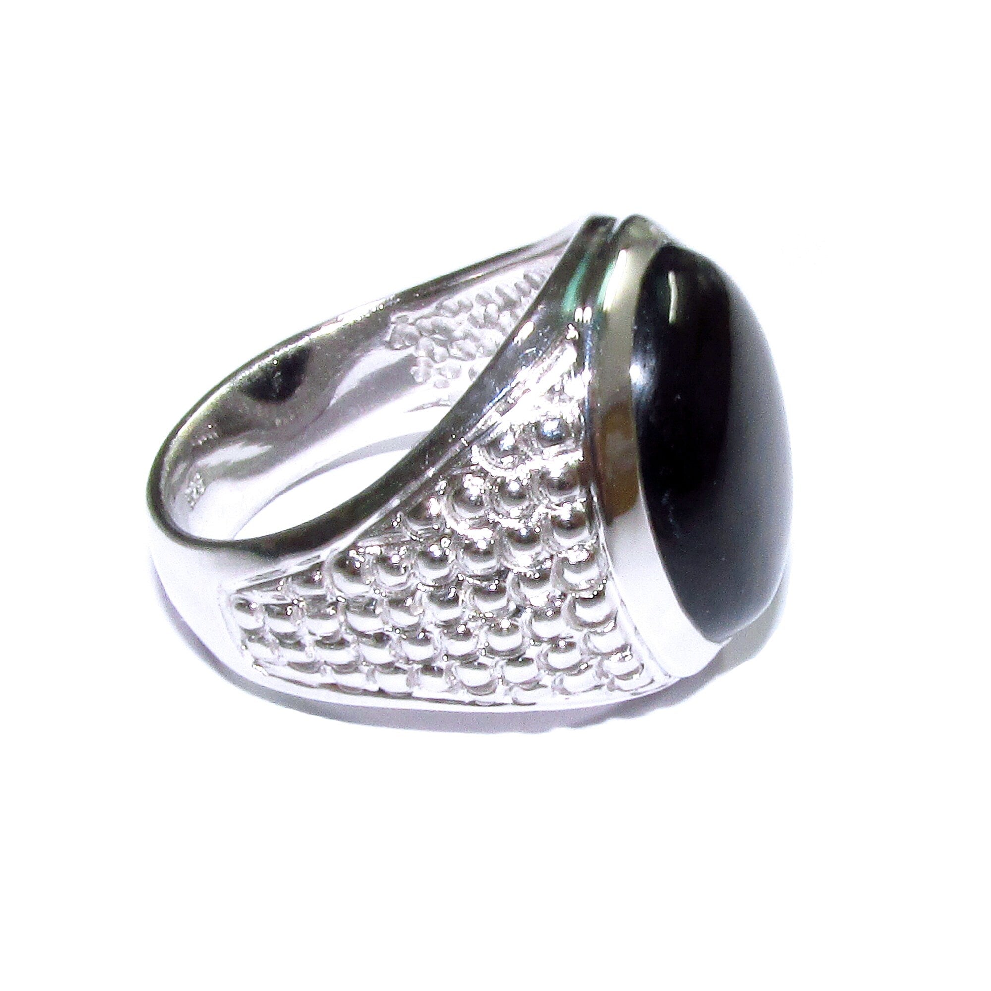 Black onyx ring 925 sterling silver, size 9, Handmade ring, single copy, 925 sterling silver, Black onyx, silver ring, gemstone - 1 piece