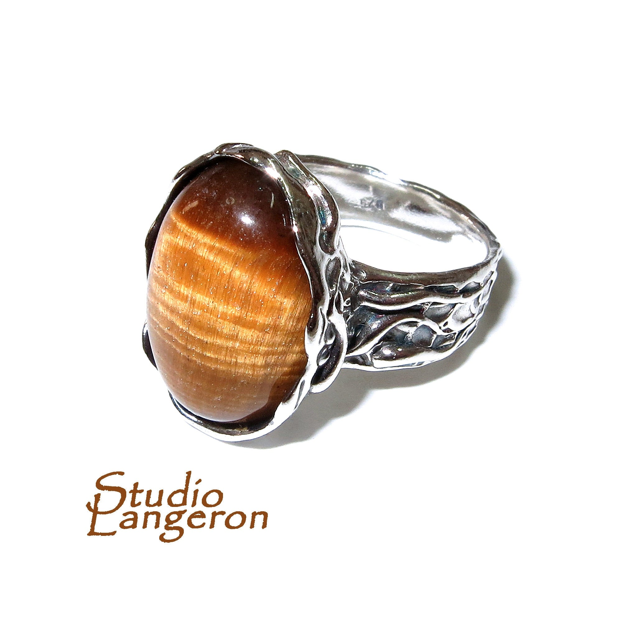 Statement Agate ring 925 sterling silver size 7 1/2, handmade ring, Brazilian Agate, single copy, Agate silver ring, gemstone - 1 piece
