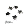 925 Sterling silver flat star beads for bracelet size 6.7x2.5 mm, Flat beads, Jewelry making,  Silver beads, Beads for bracelet - 1 piece