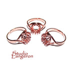 14K Rose gold filled open blank ring with bezel cup 8 mm, base ring, Rose Gold filled, bezel cup, ring gold filled, setting, ring - 1 piece