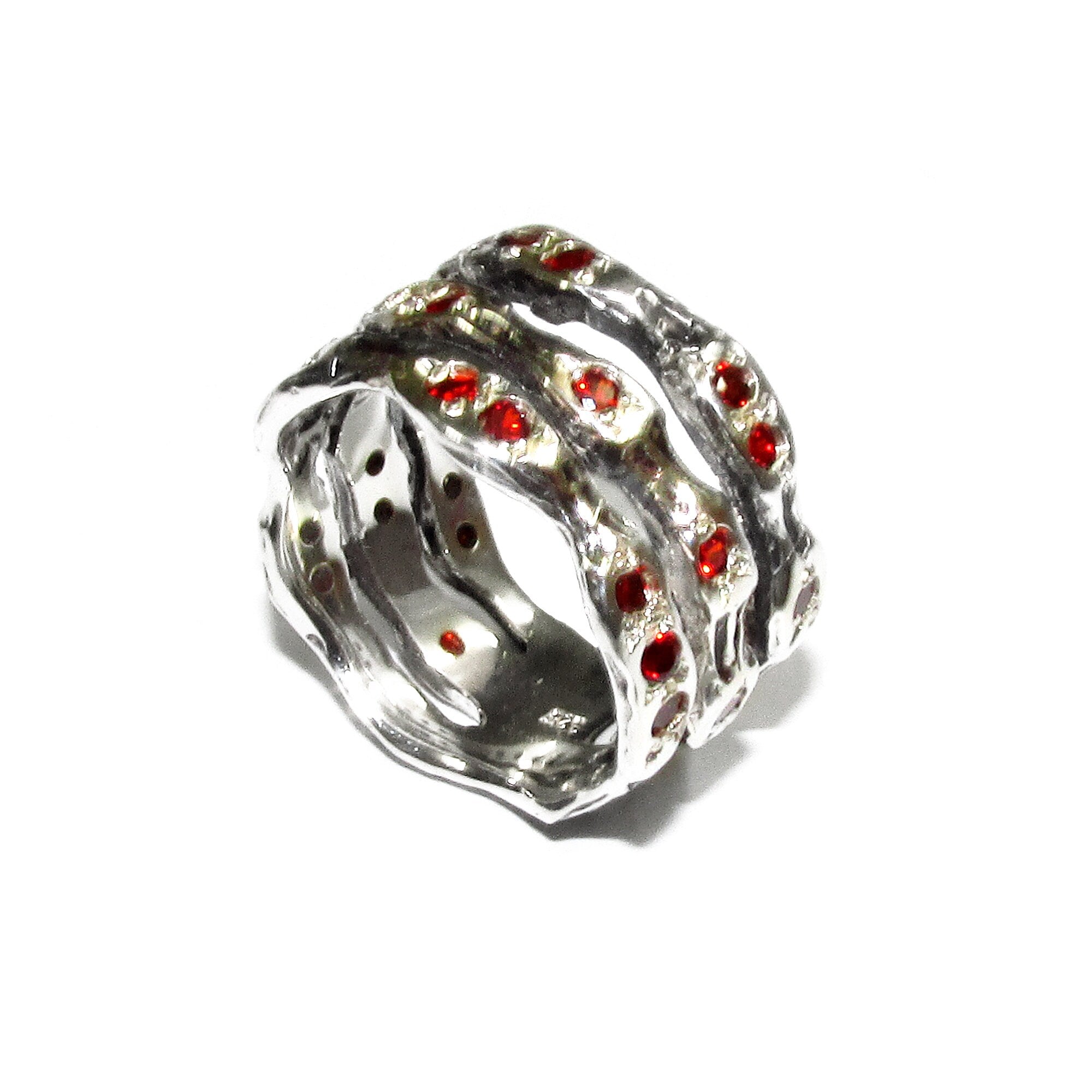 Statement Garnet ring 925 sterling silver size 7, Handmade ring, single copy, sterling silver, Garnet ring,  silver ring, red gemstone