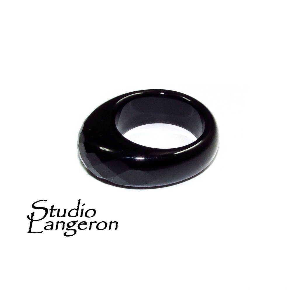 Natural Black onyx band Ring size 8.5, 9.0, 9.5, Black onyx stone band ring, Band Ring, Natural Gemstone, Unisex rings, Solid gemstone