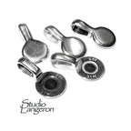 925 Sterling silver large Round Glue-on Flat Pad Pendant Bails, sterling silver Bail, Jewelry making, Bail finding, Glue-on bail - 1 piece