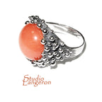 Statement moonstone ring 925 sterling silver size 8 1/2, Handmade ring, single copy, 925 sterling silver, Natural Gray moonstone, gemstone