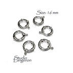 925 Sterling Silver Spring ring Clasps sizes 16 mm, Spring ring clasp, Jewelry making, Sterling silver, 925 Silver clasp, Clasp - 1 piece