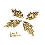 14K Gold filled large connector hamsa size 24x13 mm, gold filled link component, Jewelry making, Gold filled, Jewelry link hamsa - 1 piece