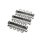 925 Sterling Silver Tube Bar Clasp 4-Hole size 4.3x26 mm, Silver Clasps, Slide Clasps, Sterling silver, Jewelry making, Tube clasp - 1 piece