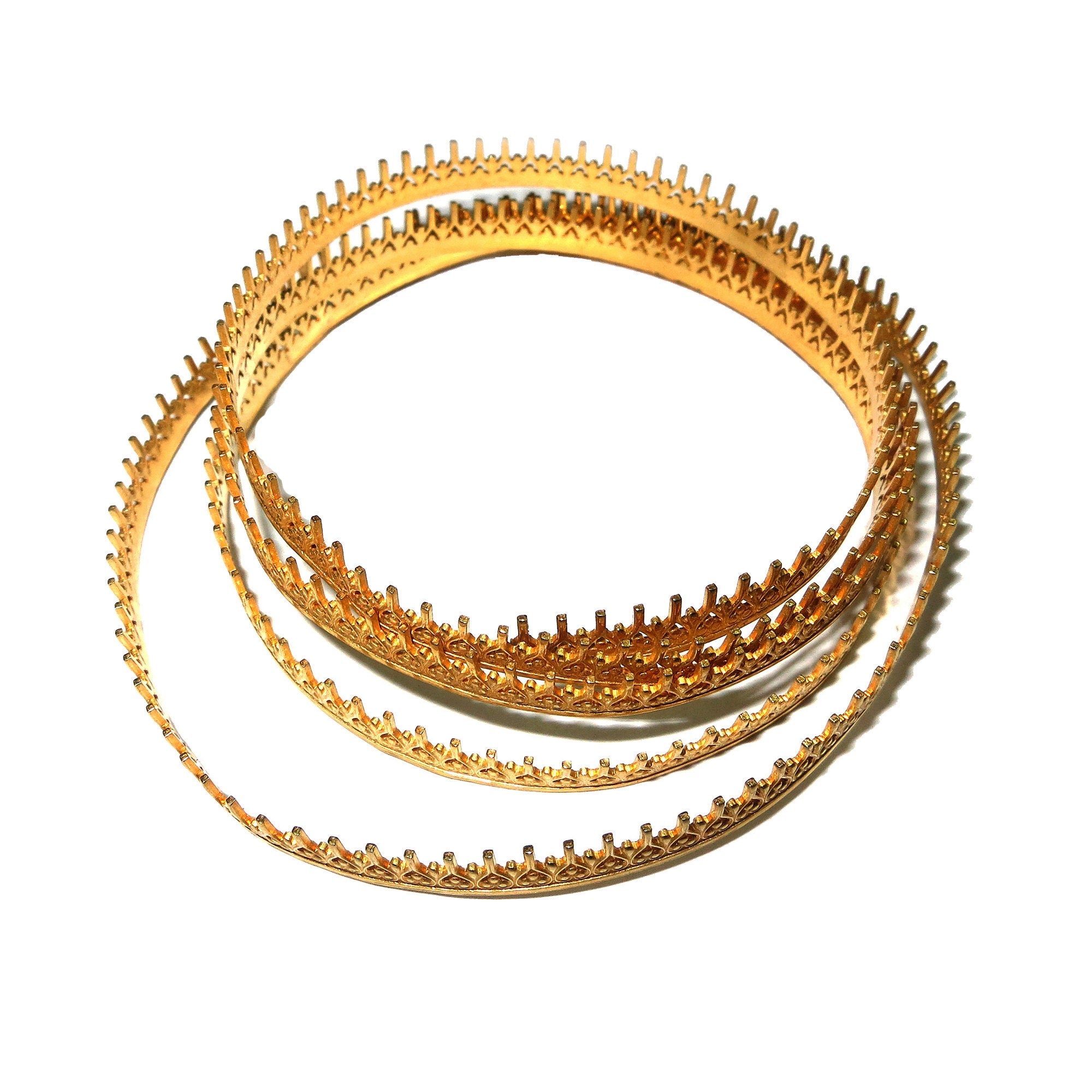 Natural Brass Gallery wire, Brass wire, Gallery pattern, Gallery ribbon, Wire, Jewelry making, Brass findings, Setting - 4 inch (10 cm)