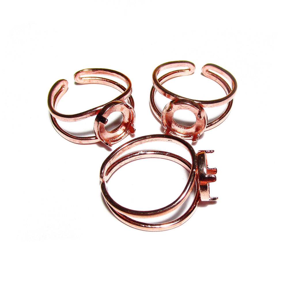 14K Rose gold filled open blank ring with bezel cup 8 mm, base ring, Rose Gold filled, bezel cup, ring gold filled, setting, ring - 1 piece