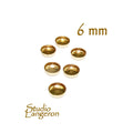 14K Yellow Gold Filled Round Bezel Cups 6.0mm - 5 pcs