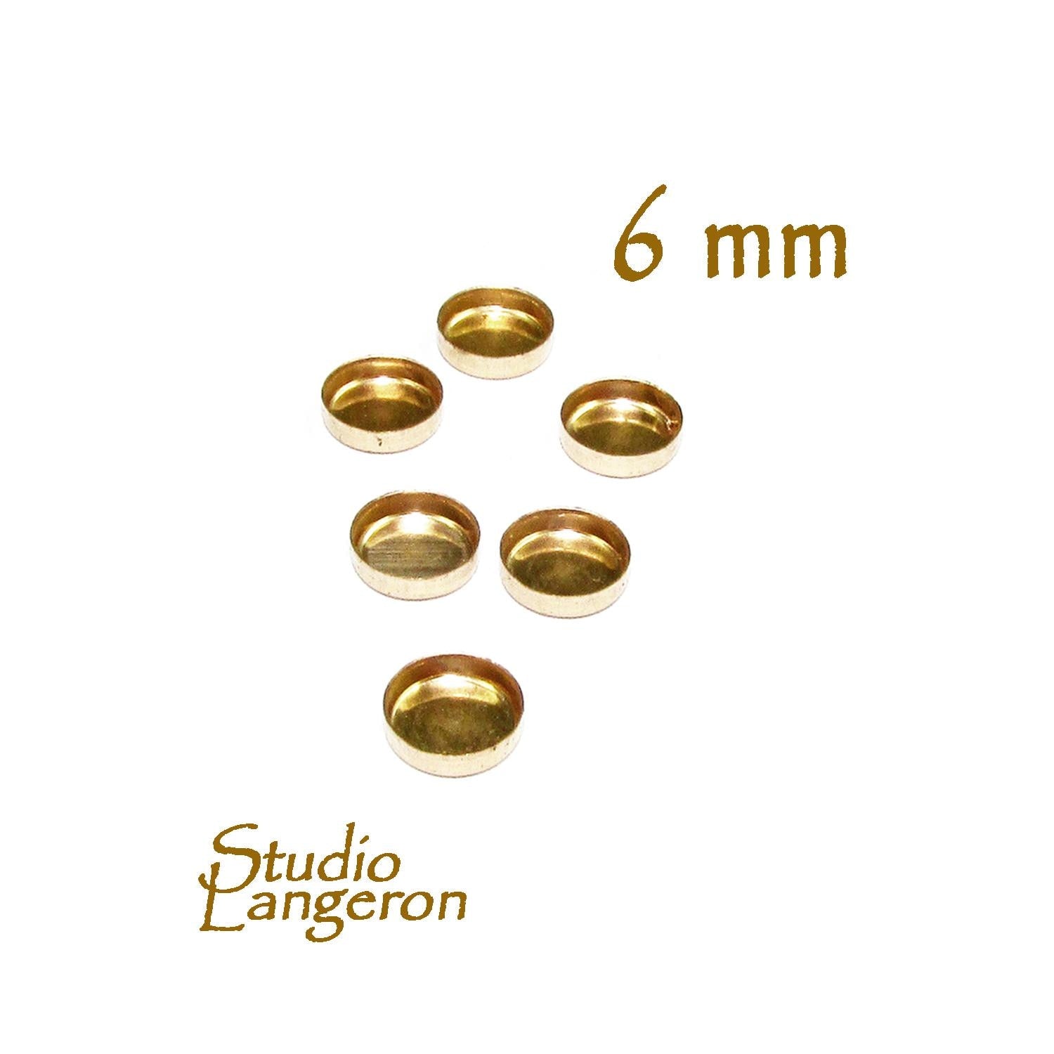 14K Yellow Gold Filled Round Bezel Cups 6.0mm - 5 pcs