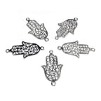925 Sterling silver large hamsa connector size 2.4x1.3 cm, Hamsa link component, Jewelry making, Connector, Jewelry connector - 1 piece