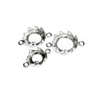 925 Sterling Silver Round Bezel Cups with 2 loops, size 8.0 - 16.0mm, Bracelet, Setting, Connector, Jewelry making Mounting - 1 piece