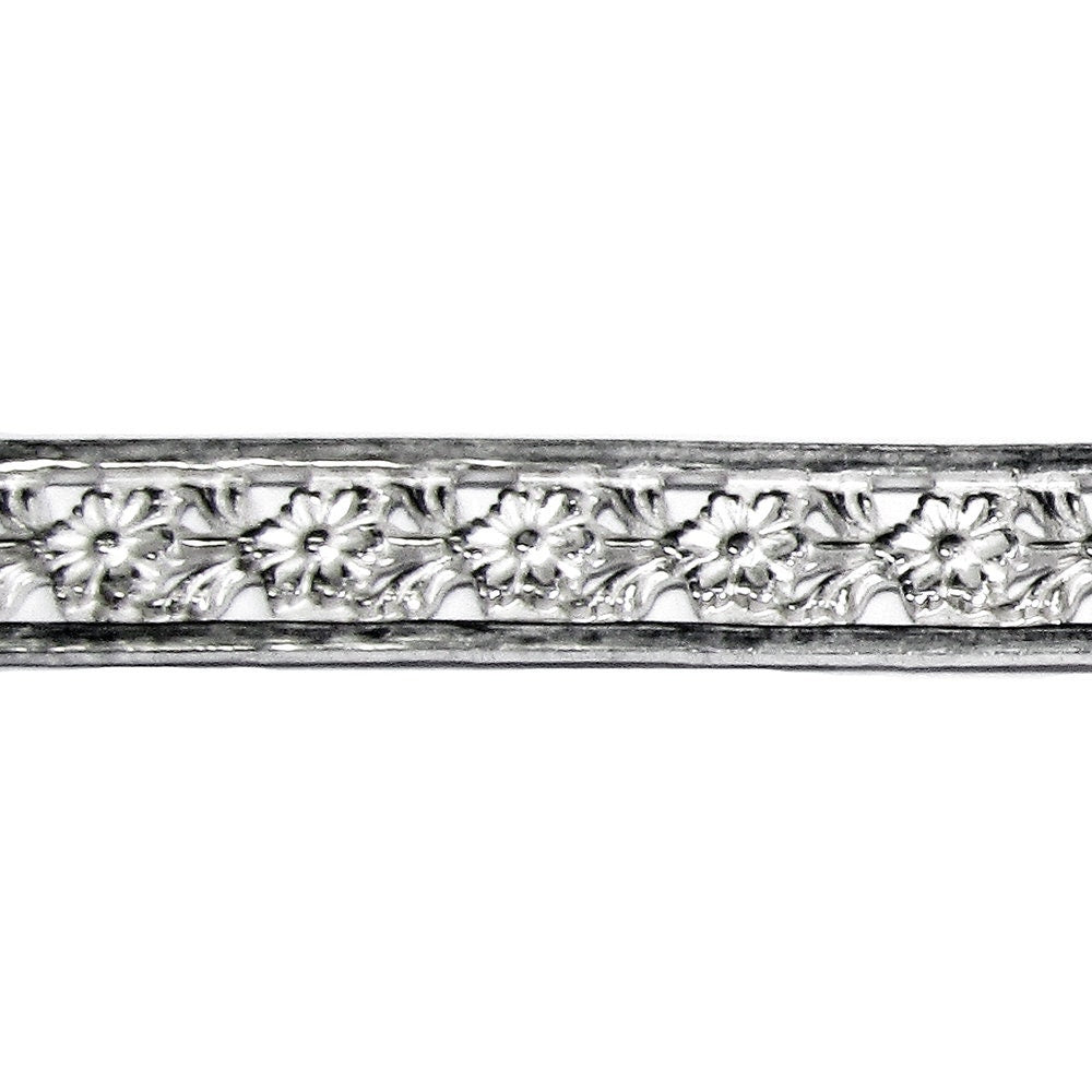935 Argentium Silver Bezel wire, Gallery wire, Gallery ribbon, Gallery pattern, Argentium silver, Jewelry making, Setting - 4 inch (10 cm)