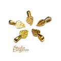14K Yellow gold filled medium Glue-On Leaf Pendant Bail, Jewelry making, bail with loop, Bails, Bail gold filled, Bail finding - 1 piece