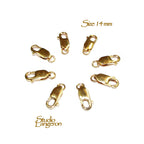14 mm 14K Yellow Gold Filled Oval Lobster Clasp with open ring, Clasp, Gold Filled Clasps, Lobster clasps, Jewelry making - 1 piece
