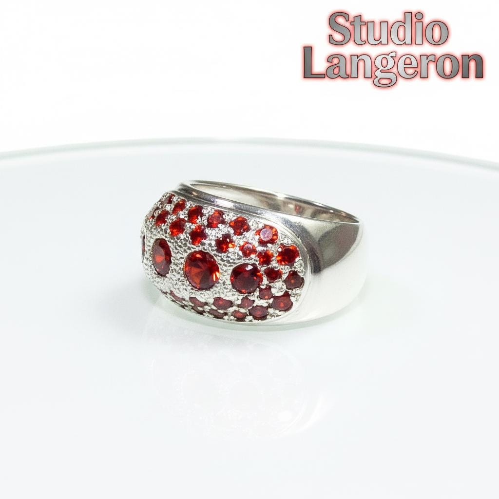 Statement Red topaz ring 925 sterling silver size 7, Handmade ring, single copy, 925 Silver ring, Red topaz, silver ring, gemstone, red ring