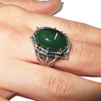 Natural Jade ring 925 sterling silver size 7, handmade ring, single copy, Natural Jade, silver ring, Jade gemstone, Statement ring