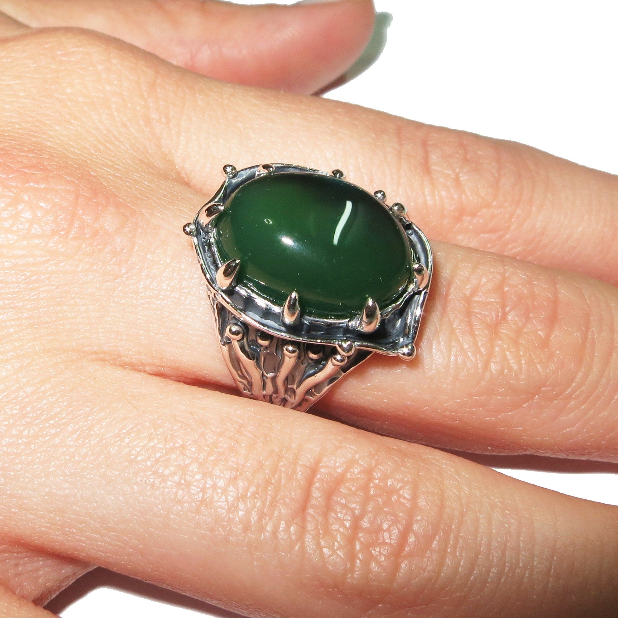 Natural Jade ring 925 sterling silver size 7, handmade ring, single copy, Natural Jade, silver ring, Jade gemstone, Statement ring