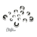 925 Sterling Silver Crimp Bead Covers size 3, 4, 5 mm, Silver crimp beads, Jewelry making, Silver findings, Sterling silver - 1 piece