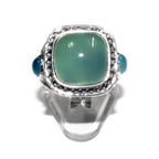 Statement Aqua chalcedony ring 925 sterling silver size 7, Handmade ring, single copy, Aqua chalcedony, Ring, gemstone, Silver ring