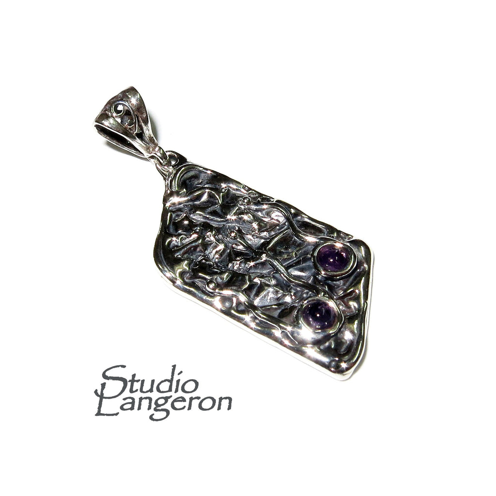 Amethyst purple pendant 925 sterling silver size 2.5x1.5 cm, 100% handmade, single copy, Natural Amethyst, Handmade pendant, Purple Gemstone