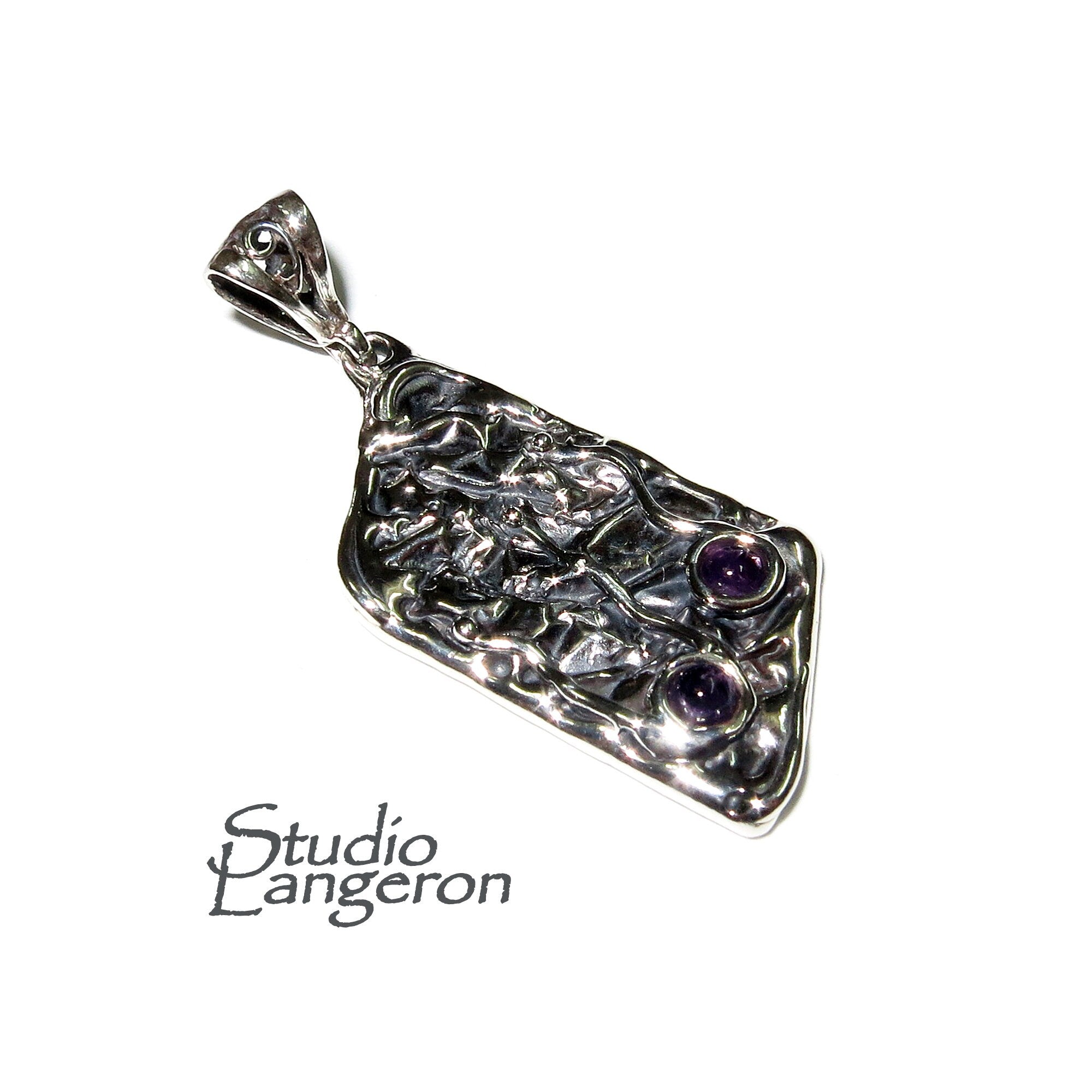 Amethyst purple pendant 925 sterling silver size 2.5x1.5 cm, 100% handmade, single copy, Natural Amethyst, Handmade pendant, Purple Gemstone