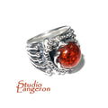 Madagascar Copal ring 925 sterling silver with stamp size 7, Handmade ring, single copy, 925 Sterling silver, Madagascar Copal, gemstone
