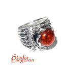 Madagascar Copal ring 925 sterling silver with stamp size 7, Handmade ring, single copy, 925 Sterling silver, Madagascar Copal, gemstone