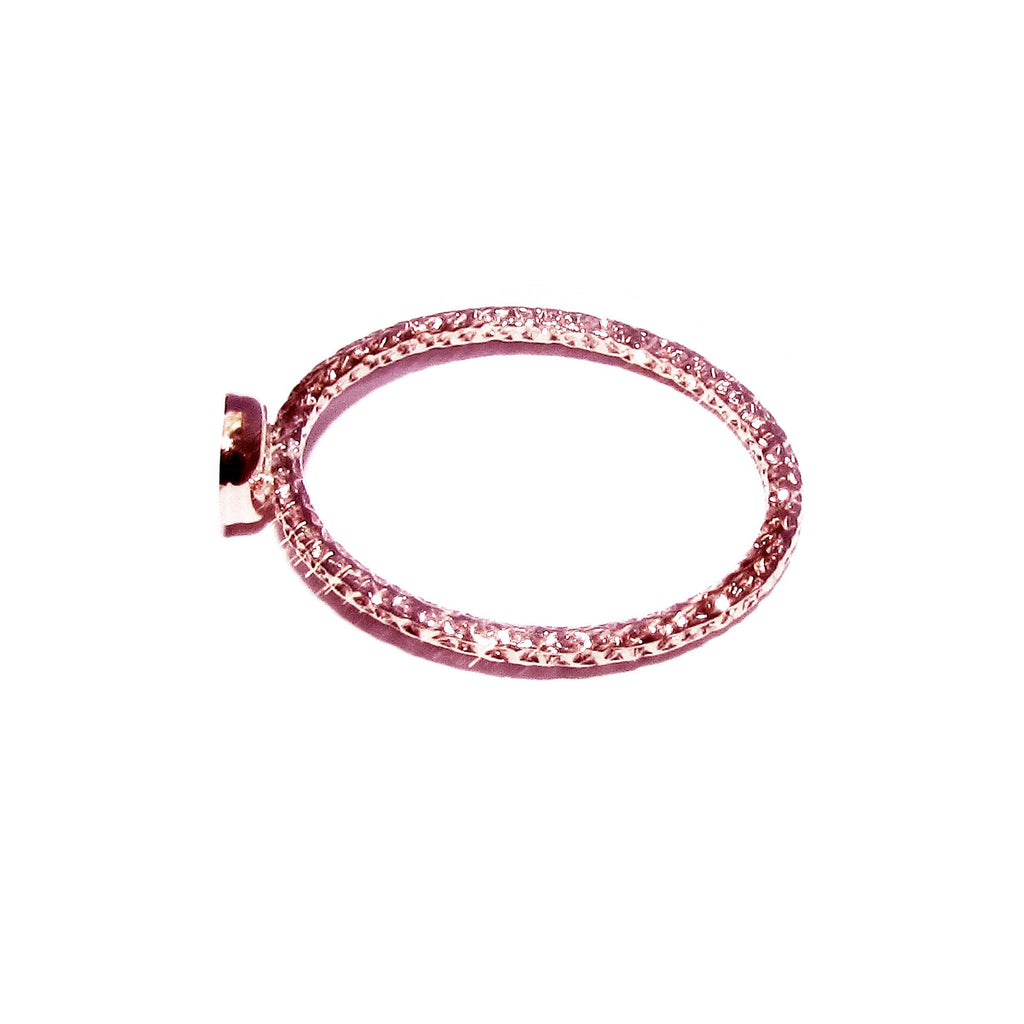 14K Rose gold filled blank ring with bezel cup 4 mm size 4 - 11, Jewelry making, Base ring, bezel cup, Rose gold filled, Setting - 1 piece