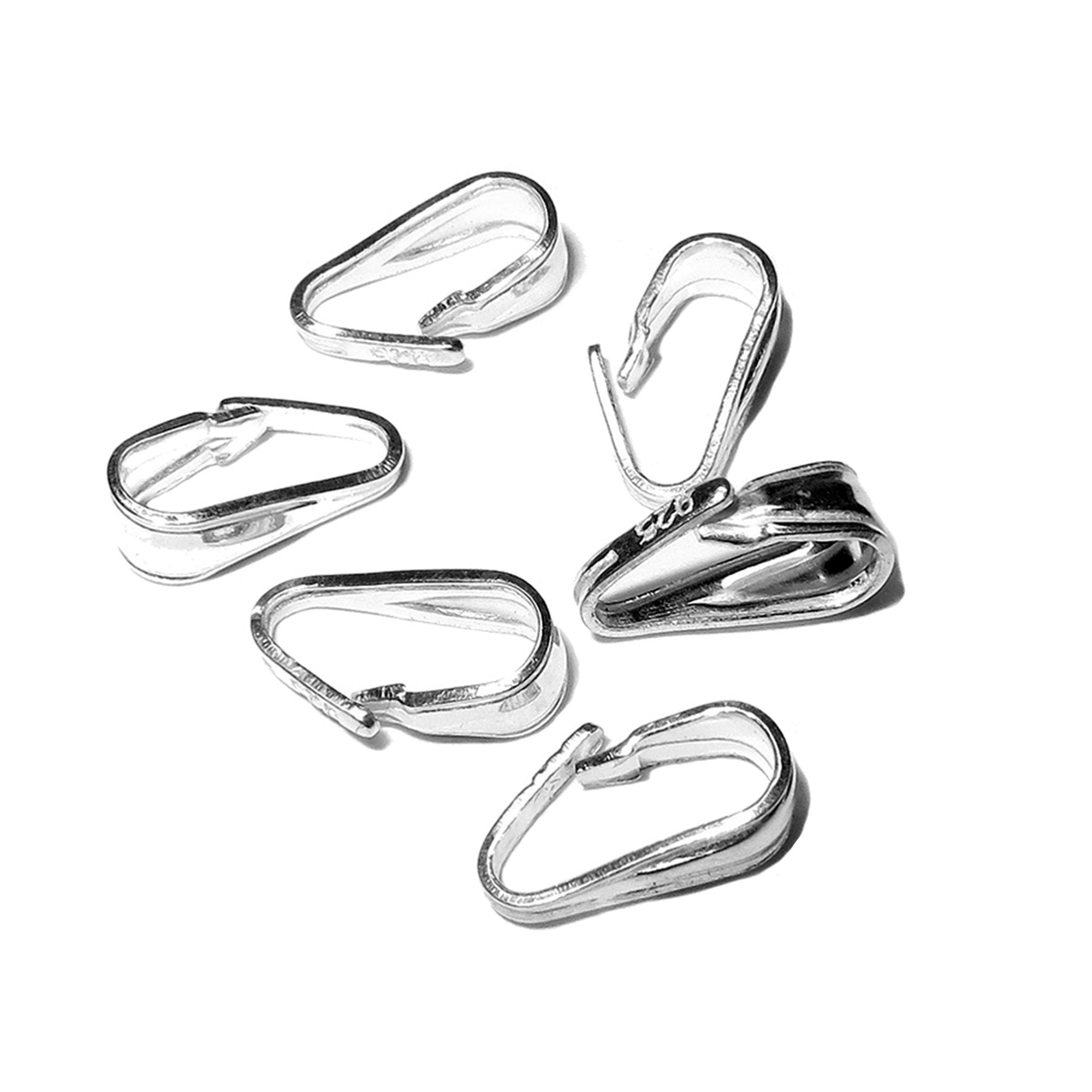 925 Sterling silver small Snap-On Pendant Bail size 8x3 mm, Jewelry making, Silver snap on Bail, Bail silver, Bail findings - 1 piece