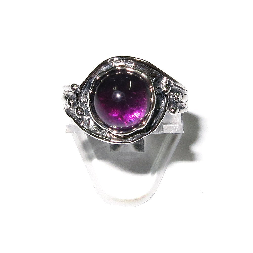 Amethyst ring 925 sterling silver, size 6 1/2, Handmade ring, single copy, 925 sterling silver, Natural amethyst, silver ring, gemstone