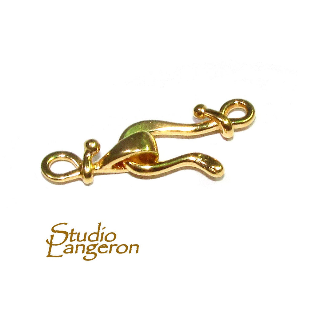 14K Yellow Gold filled Hook Eye Clasps Small, Gold Filled Hook Eye clasp, Clasp findings, Jewelry making, Gold Filled - 1 piece