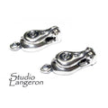 925 Sterling Silver Fold-Over Magnetic Clasp, Magnetic clasp, Clasp, Silver clasp, Round clasp, Jewelry making, 925 silver clasp - 1 piece