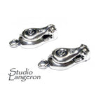 925 Sterling Silver Fold-Over Magnetic Clasp, Magnetic clasp, Clasp, Silver clasp, Round clasp, Jewelry making, 925 silver clasp - 1 piece