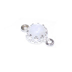 925 Sterling Silver natural moonstone round Link Connector size 14x7mm, Natural moonstone silver link, Jewelry making, Connector - 1 piece