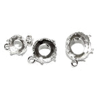 925 Sterling Silver Blank earrings size 8, 10, 12 mm with closed ring, Bezel cup, Base earrings, Jewelry making, Setting - 1 pair (2 pieces)