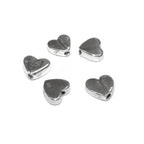 925 Sterling silver Heart flat beads size 5.7x2.2 mm, Flat beads, Beads for bracelets, 925 Silver beads, Jewelry making, Beads - 1 piece