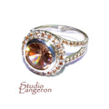 Champagne topaz ring 925 sterling silver size 7 1/2, handmade ring, single copy, Statement ring, Champagne topaz, silver ring, gemstone