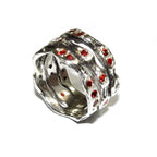 Statement Garnet ring 925 sterling silver size 7, Handmade ring, single copy, sterling silver, Garnet ring,  silver ring, red gemstone