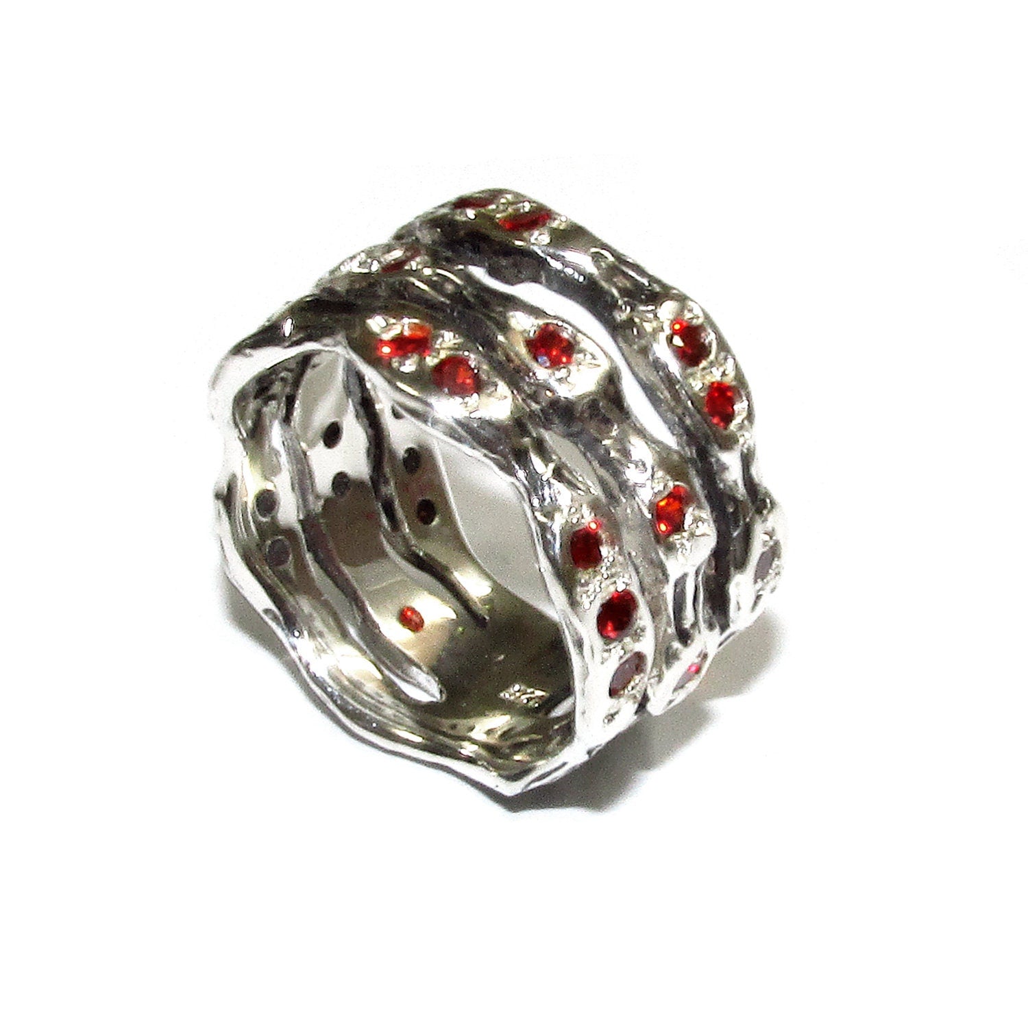 Statement Garnet ring 925 sterling silver size 7, Handmade ring, single copy, sterling silver, Garnet ring,  silver ring, red gemstone