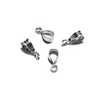 14K Solid gold grooved bail With fixed open ring size 9.5x3.0 mm - 1 piece
