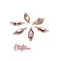 14K Rose Gold Filled White topaz pear Link Connector size 13x6mm, White topaz rose gold filled link, Connector, Jewelry making - 1 piece