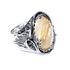 Statement Rutile quartz ring 925 sterling silver size 8 1/2, single copy, Silver ring, natural Rutile quartz, Statement ring, Handmade ring