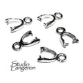 925 Sterling silver Small Pinch Pendant Bail with Ring, silver Bail, Bail finding, Jewelry makingr, bail for pendant - 1 piece