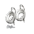 14 mm 925 sterling silver blank earrings with bezel cup, Jewelry making, Setting, bezel cup, base earrings, 925 silver - 1 pair (2 pieces)