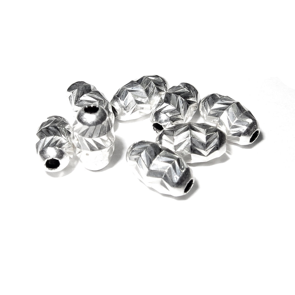 925 Sterling Silver Diamond cut shiny oval Beads Size 4.0x6.5 mm, Jewelry making, Diamond cut, oval Beads, Silver oval beads - 1 piece