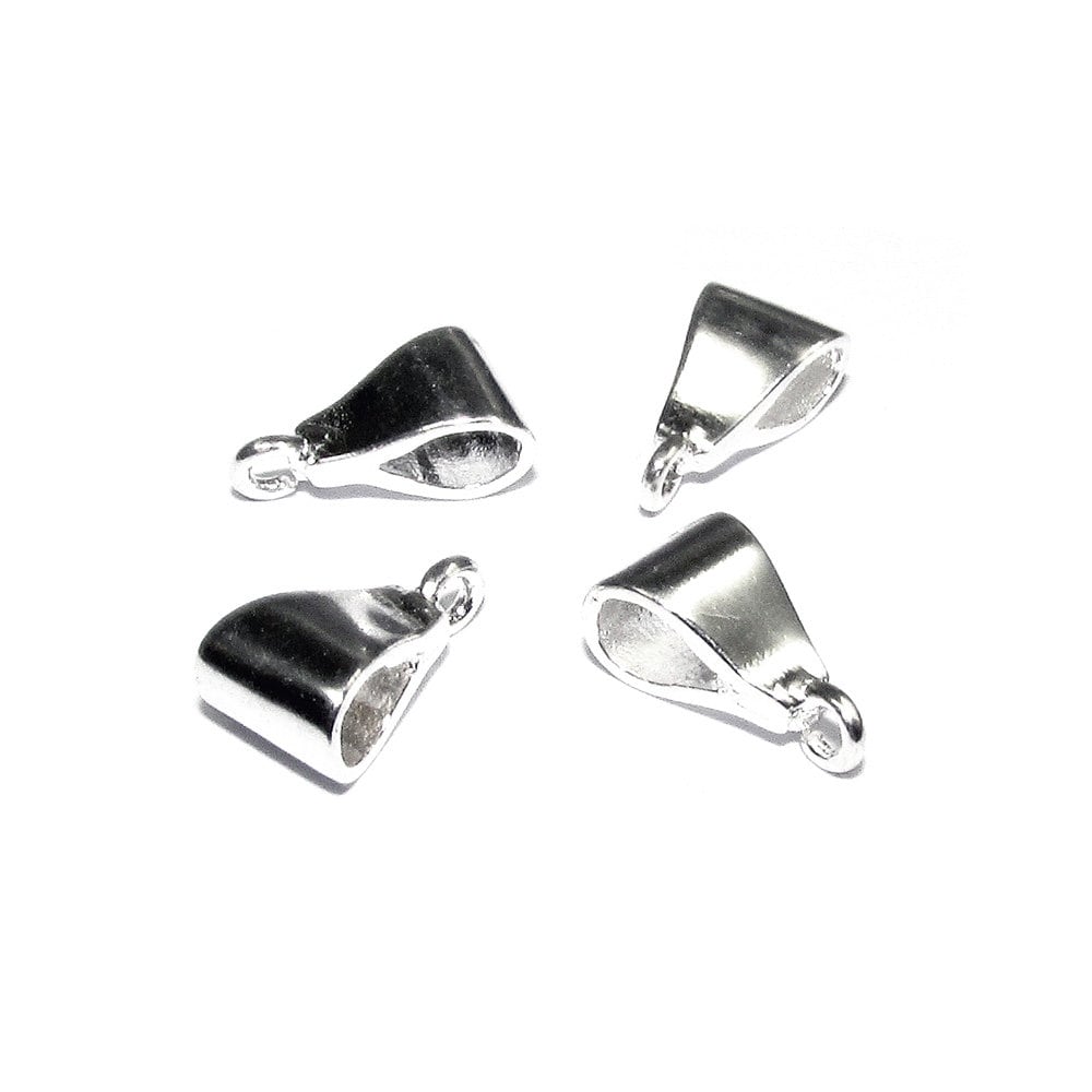 925 Sterling Silver Slide Pendant Bails 10x5.4 mm with Open Ring, Bail with ring, Jewelry making, Silver bail, Bail findings - 1 piece