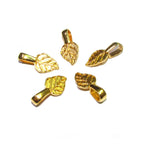 14K Yellow gold filled medium Glue-On Leaf Pendant Bail, Jewelry making, bail with loop, Bails, Bail gold filled, Bail finding - 1 piece