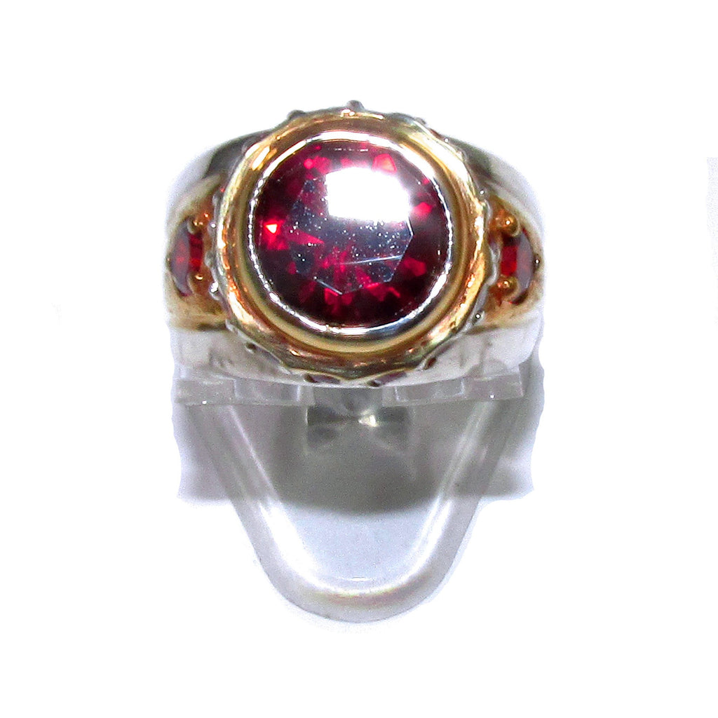 Statement Garnet ring 925 sterling silver size 7, Handmade ring, single copy, sterling silver, Garnet ring,  silver ring, red gemstone